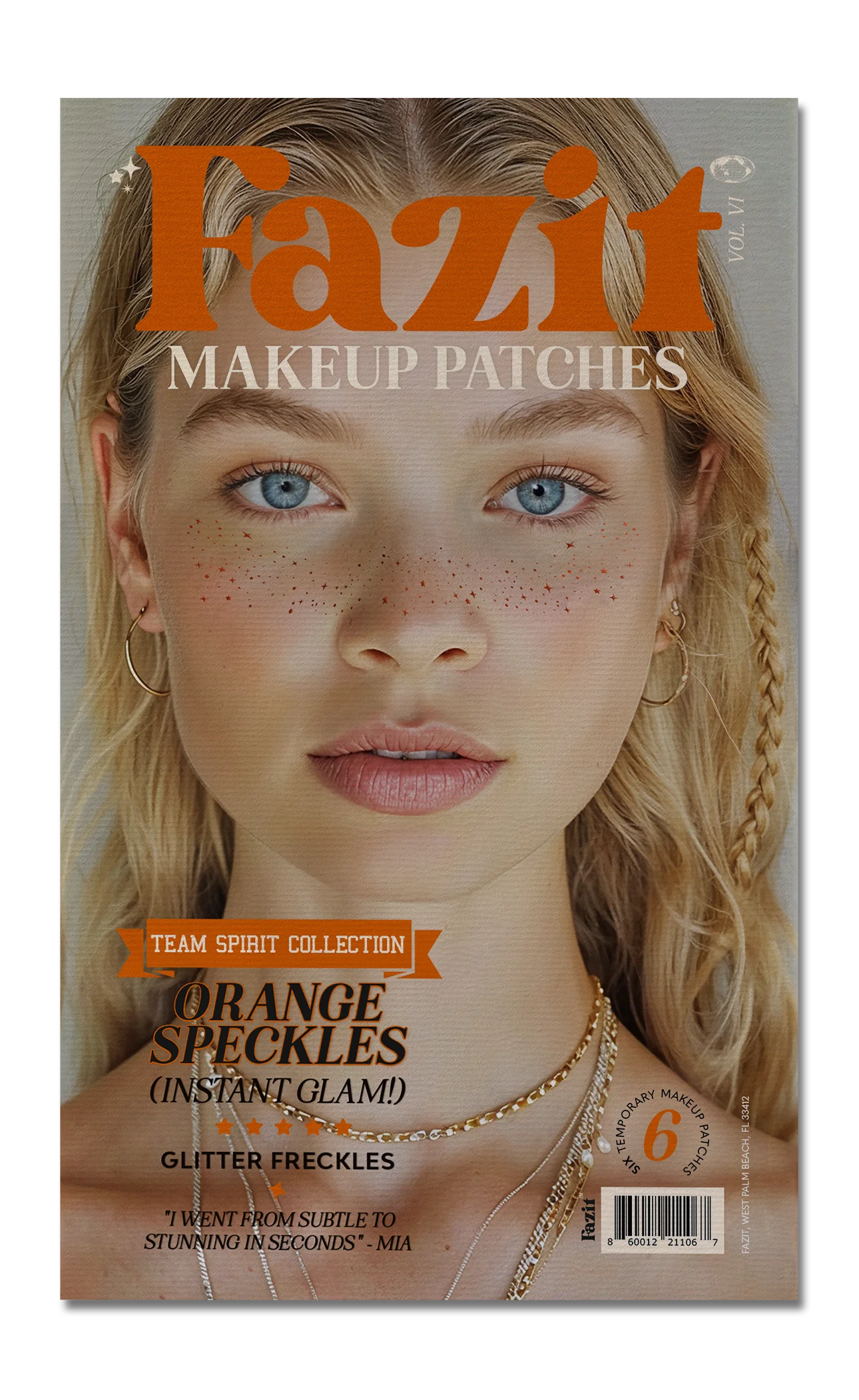 Orange Spirit Speckles Makeup Patches - Team Spirit Collection