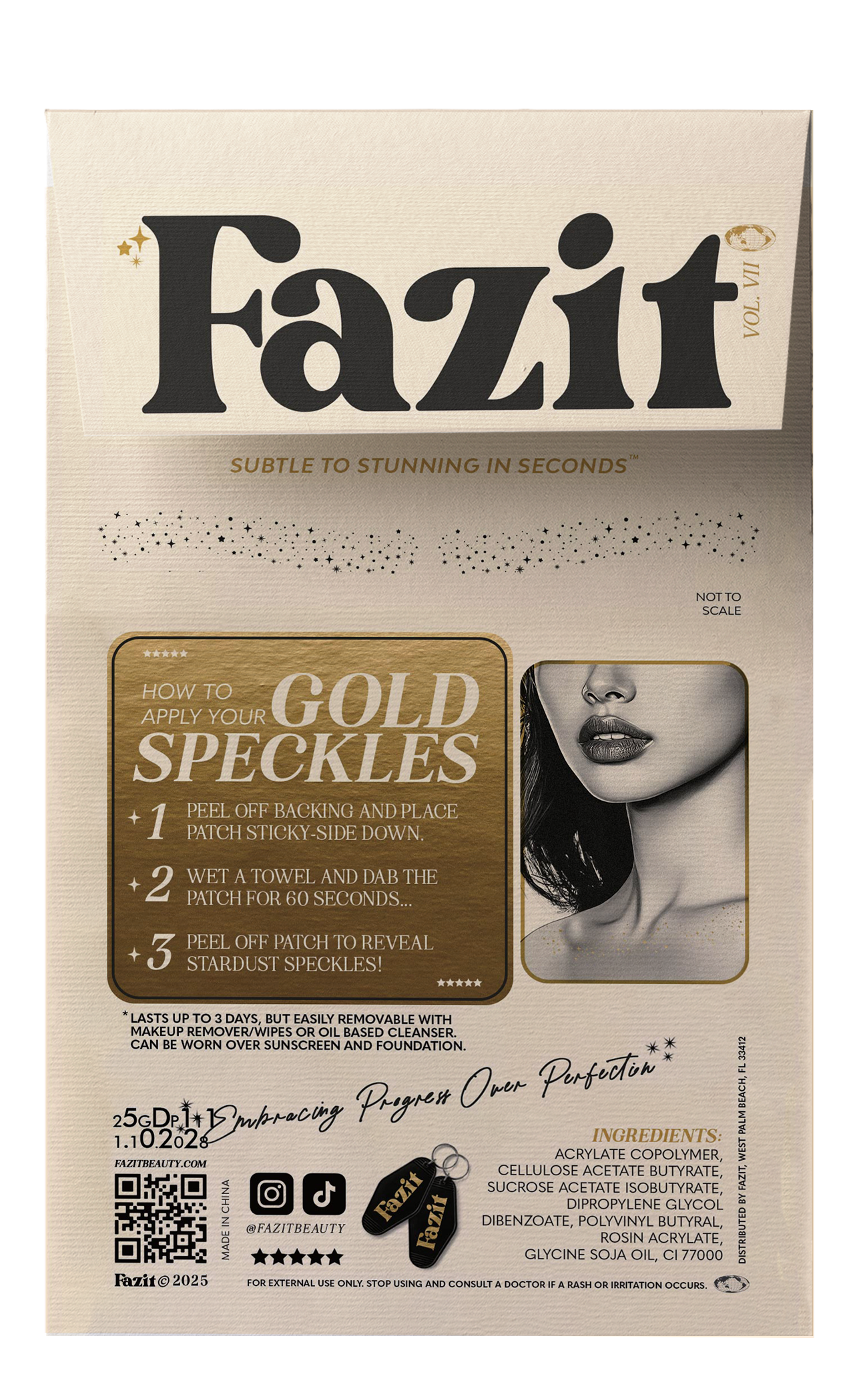 Gold Decolletage Glitter Makeup Patches