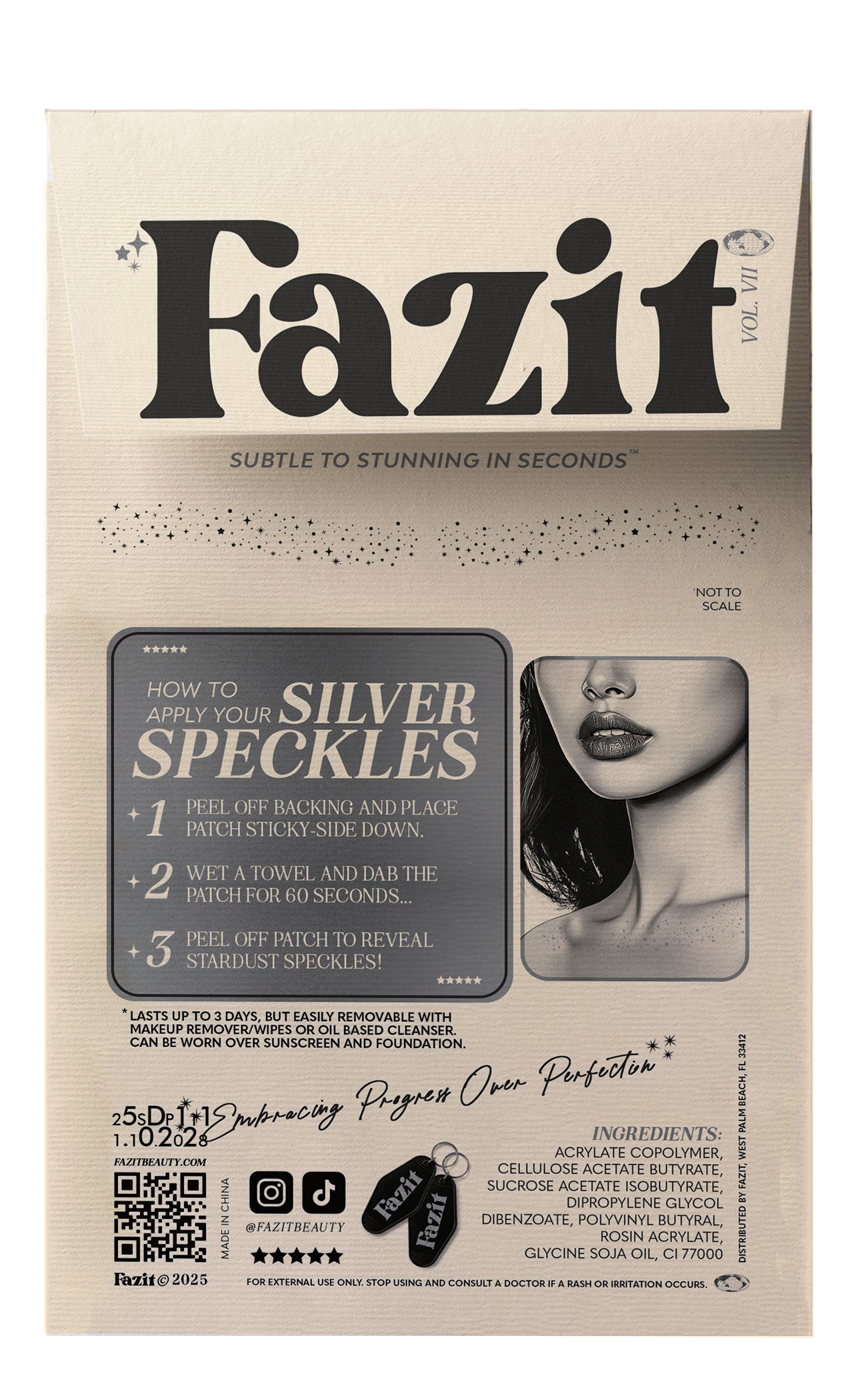 Silver Decolletage Glitter Makeup Patches