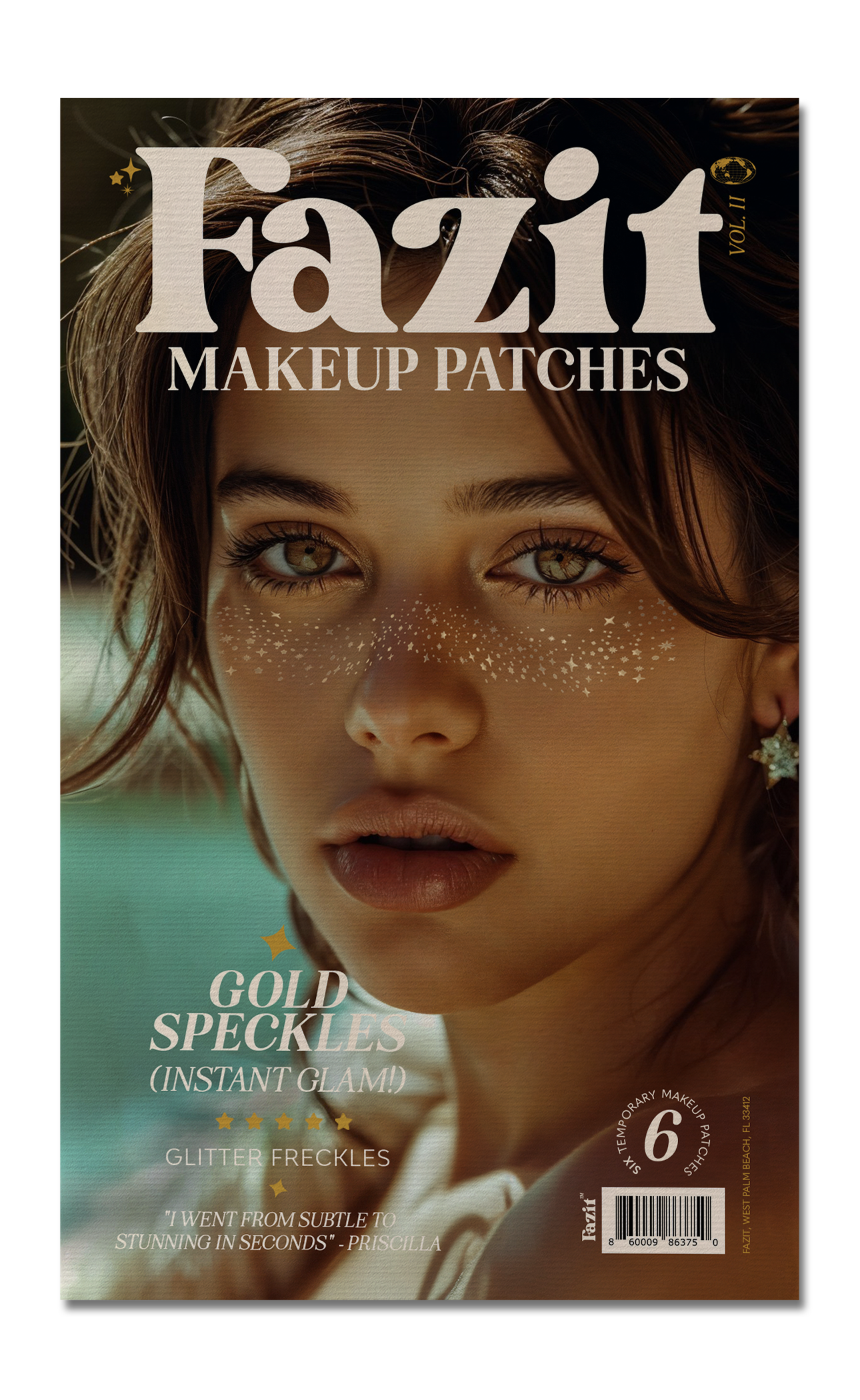 Halloween Gold Glitter Freckles Makeup Patches