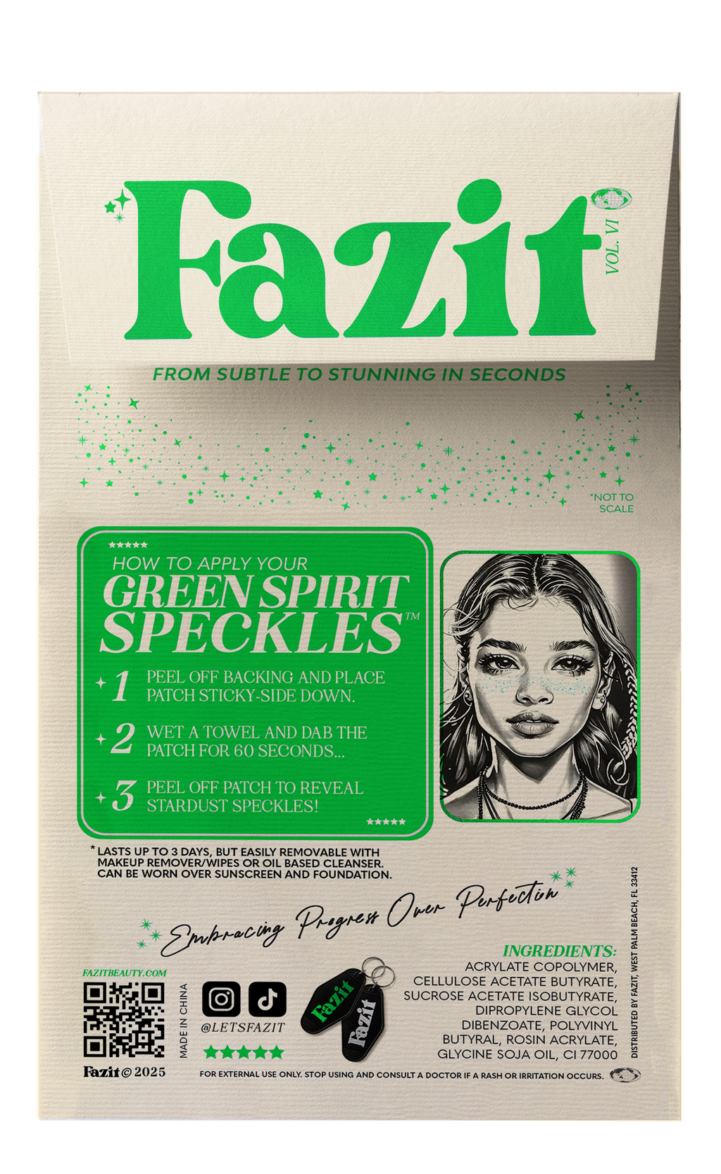 Green Spirit Speckles Makeup Patches - Team Spirit Collection